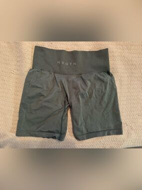 NVGTN Women's High-Waist Olive Green Bike Shorts